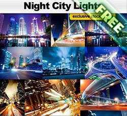高清城市夜景图片：Night City Lights